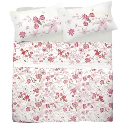 Novia Completo Letto Lenzuola Matrimoniale in Percalle di puro Cotone Sopra, Lenzuolo Sotto con angoli, 2 Federe Marlene Primavera T546