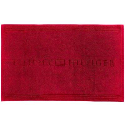 Tommy Hilfiger - Tappeto Bagno Scendidoccia 50x80 cm Multiuso in 100% spugna di puro cotone lavabile in lavatrice Red