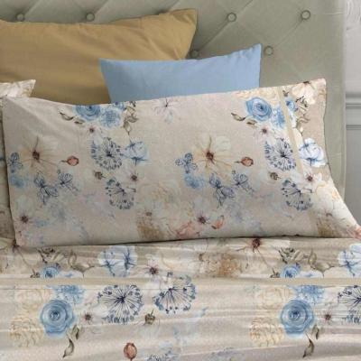 Laura Biagiotti Completo Letto Lenzuola Matrimoniale Raso di Puro Cotone, Vivienne federe con volani in Scatola