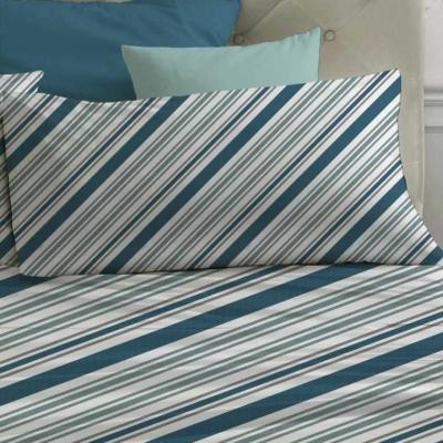 Laura Biagiotti Completo Letto Lenzuola Matrimoniale Puro Cotone, Fanny Blu, sopra, sotto con angoli e federe