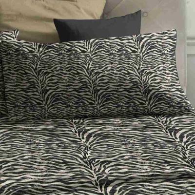 Laura Biagiotti Completo Letto Lenzuola Matrimoniale Puro Cotone, Madeleine Animalier, sopra, sotto con angoli e federe