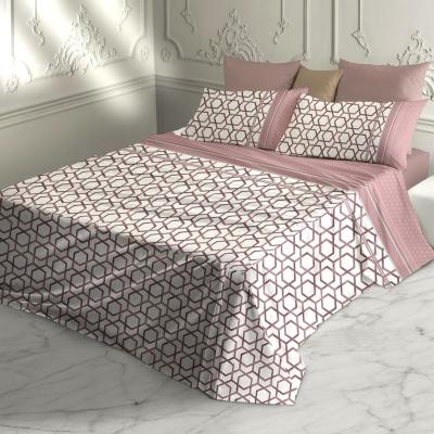 Laura Biagiotti Completo Letto Lenzuola Matrimoniale Puro Cotone, Gaillon Rosa, sopra, sotto con angoli e federe