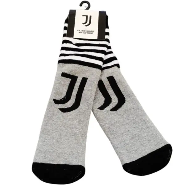 Juventus Calzini Antiscivolo Bambino Nero Fantasia Grigio Melange