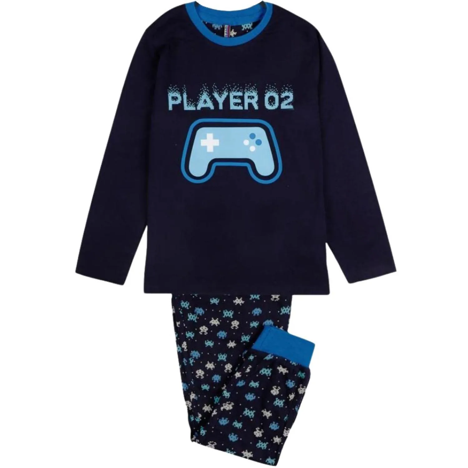 Admas Pigiama in cotone Games 2 Pezzi Maglia e Pantalone Lunghi Bambino