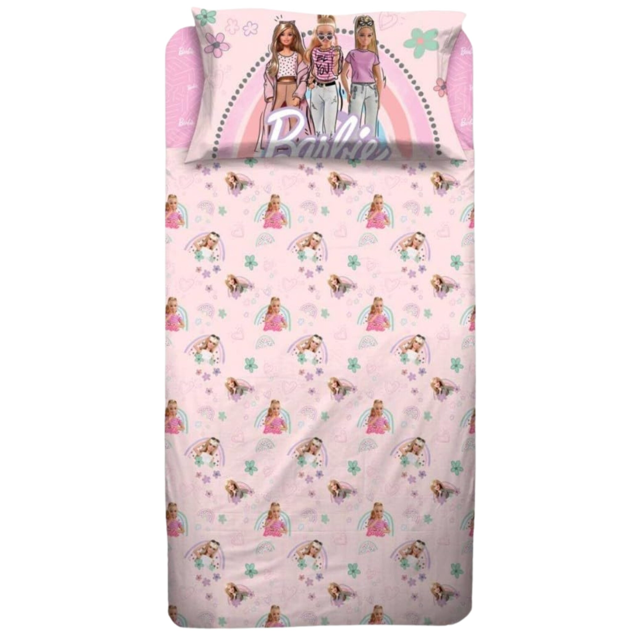 Barbie Completo Lenzuola in Cotone Singolo R457