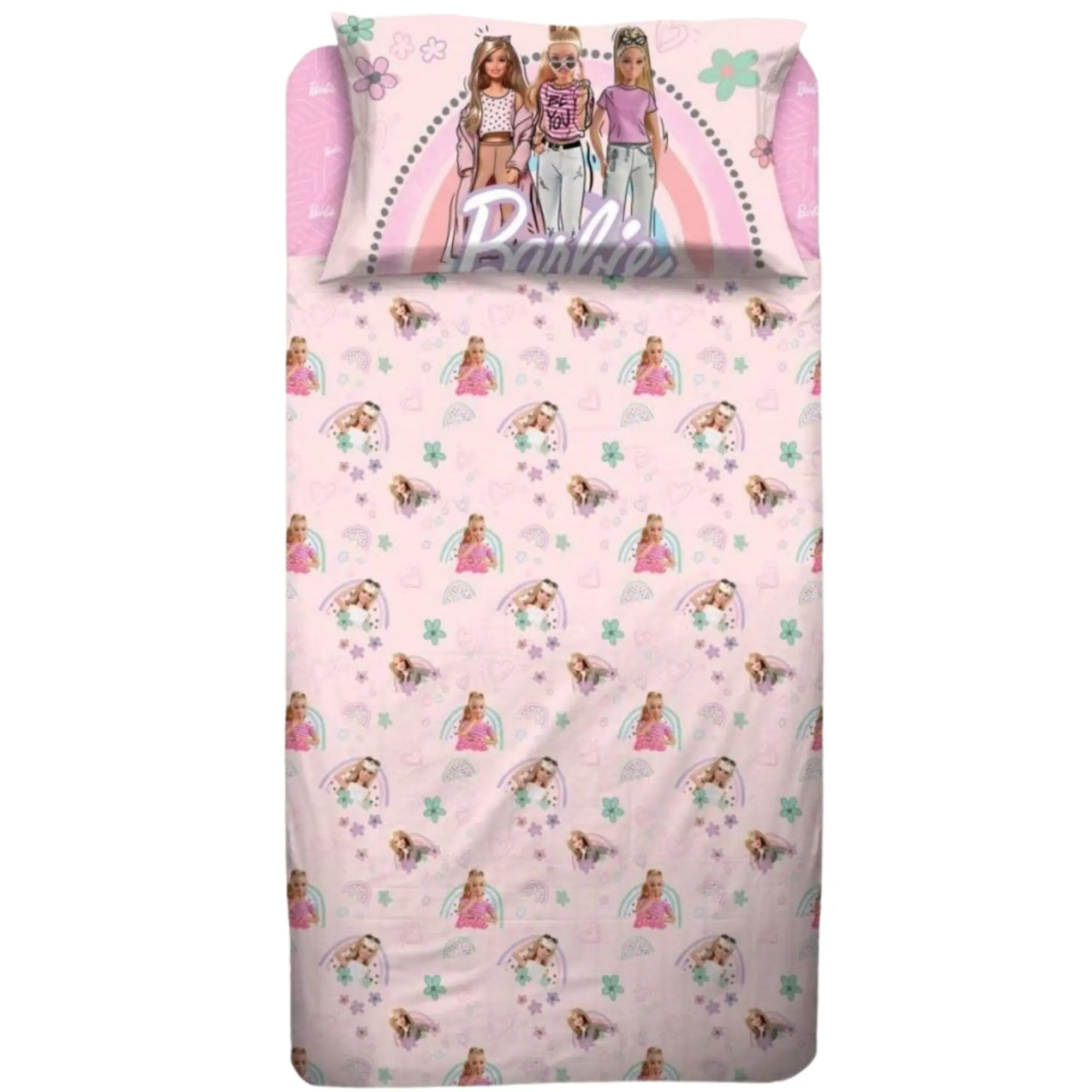 Barbie Completo Lenzuola in Cotone Singolo R457