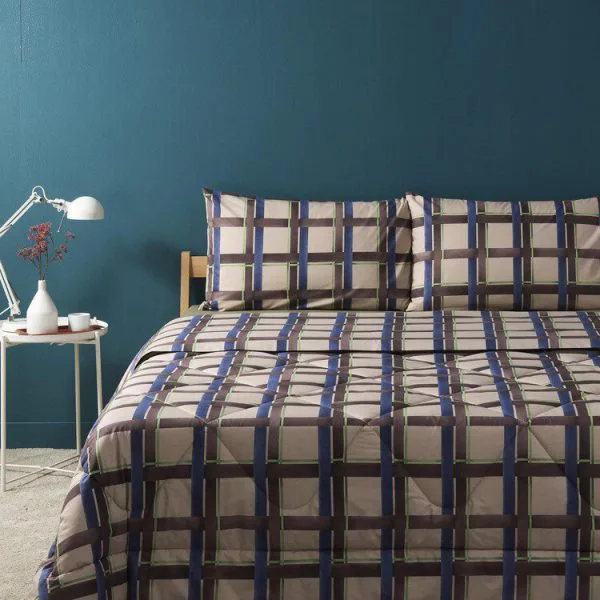 Bassetti Completo Letto Lenzuola, Check Matrimoniale Singolo Una Piazza e mezza Sopra, sotto angoli Federe
