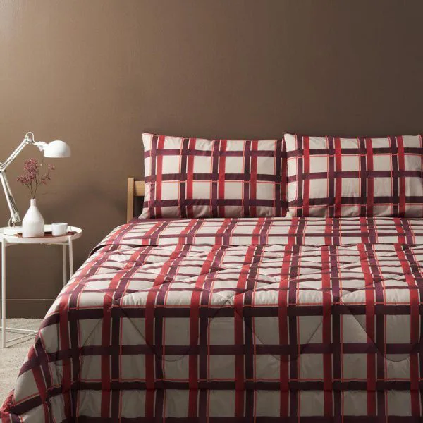 Bassetti Completo Letto Lenzuola, Check Matrimoniale Singolo Una Piazza e mezza Sopra, sotto angoli Federe