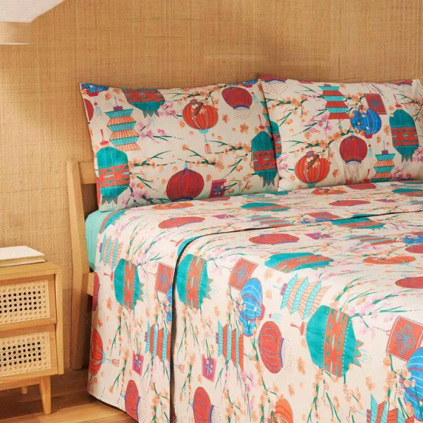 Bassetti Completo Letto Lenzuola, Kyoto Matrimoniale Singolo Una Piazza e mezza Sopra, sotto angoli Federe