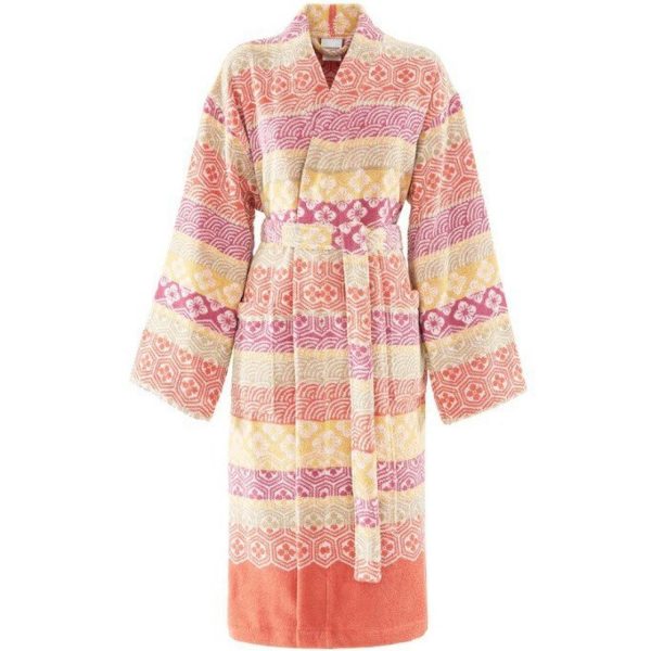 Bassetti Granfoulard Accappatoio Uomo e Donna in Spugna a Kimono Hanami, Morbida Spugna di Cotone Jacquard