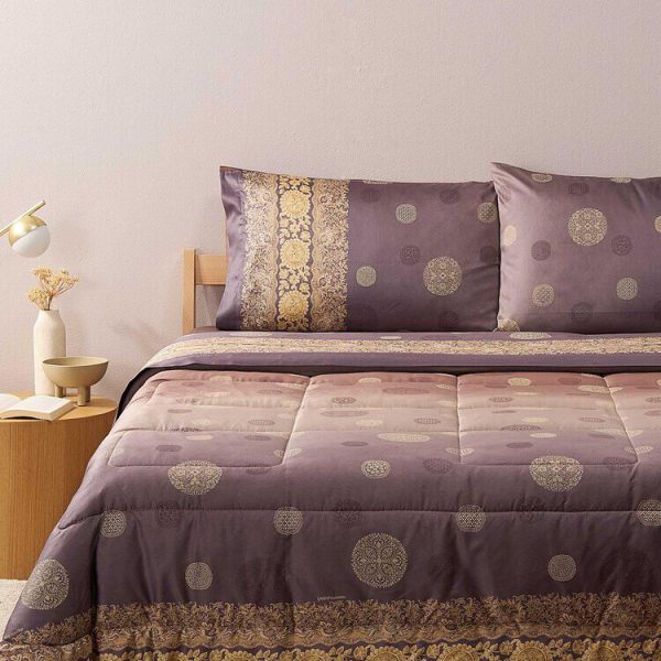 Bassetti Granfoulard Completo Letto Matrimoniale Lenzuola Raso di puro Cotone Pallavicino
