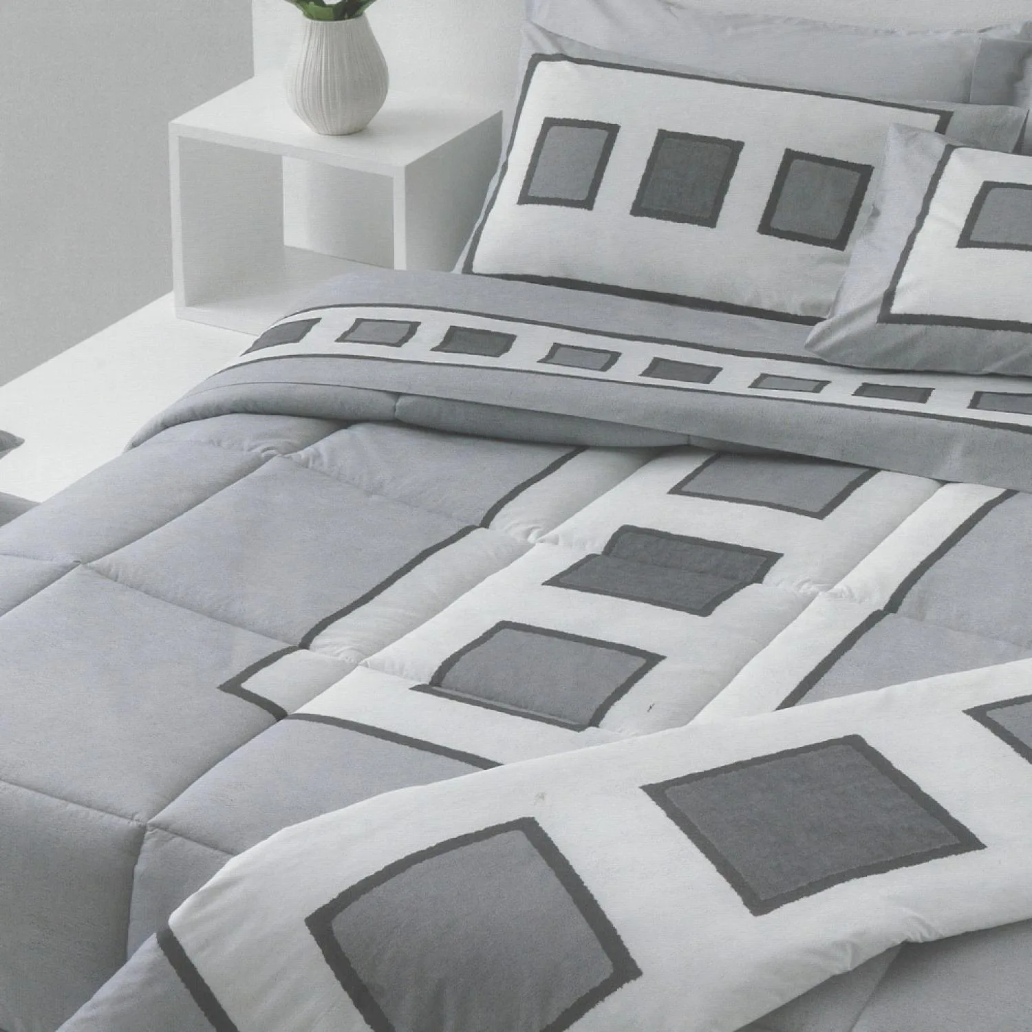 BedArt Carrara Completo Copripiumino Doubleface in Percalle di Cotone