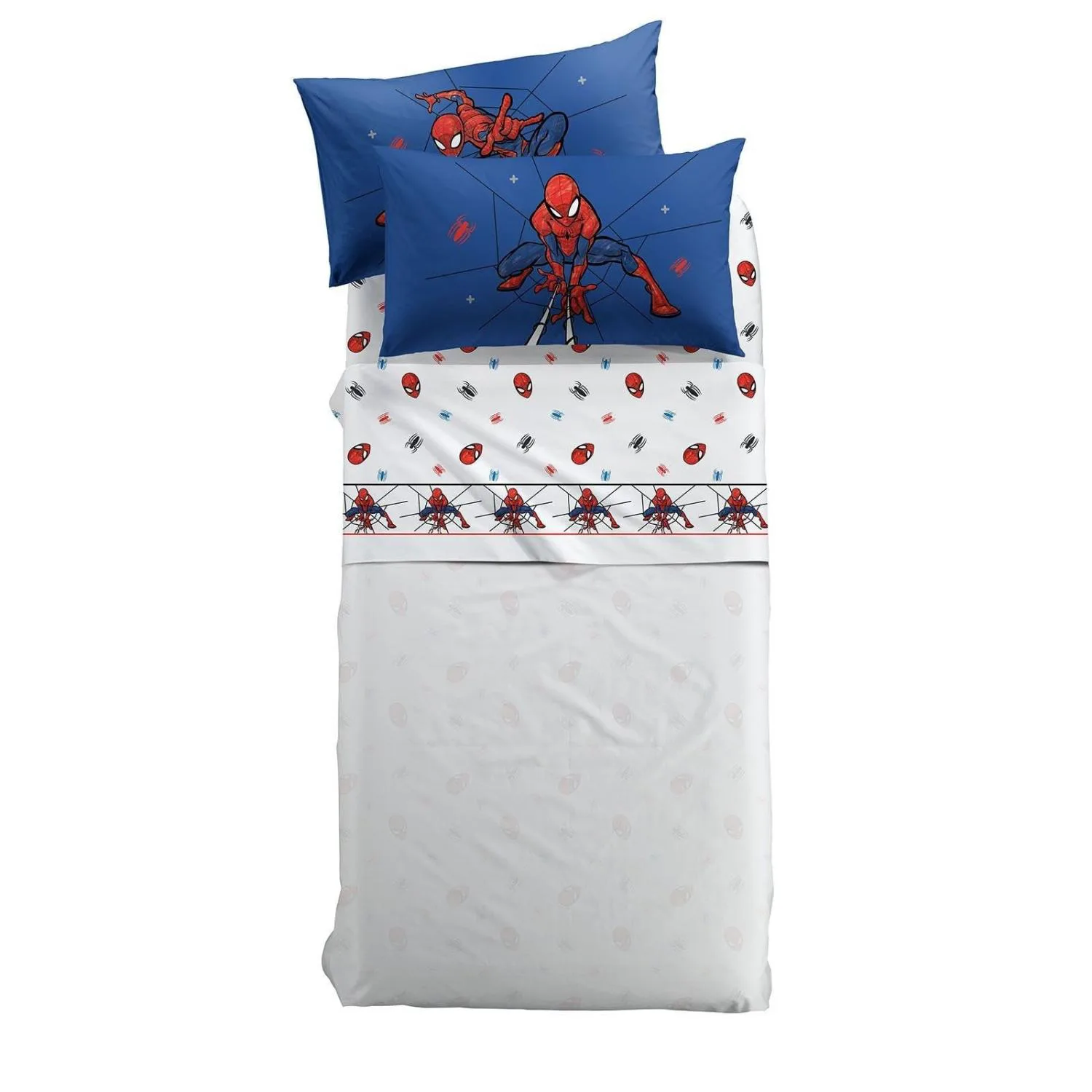 Caleffi Marvel Completo Lenzuola Spiderman in Cotone Singolo - Spidey