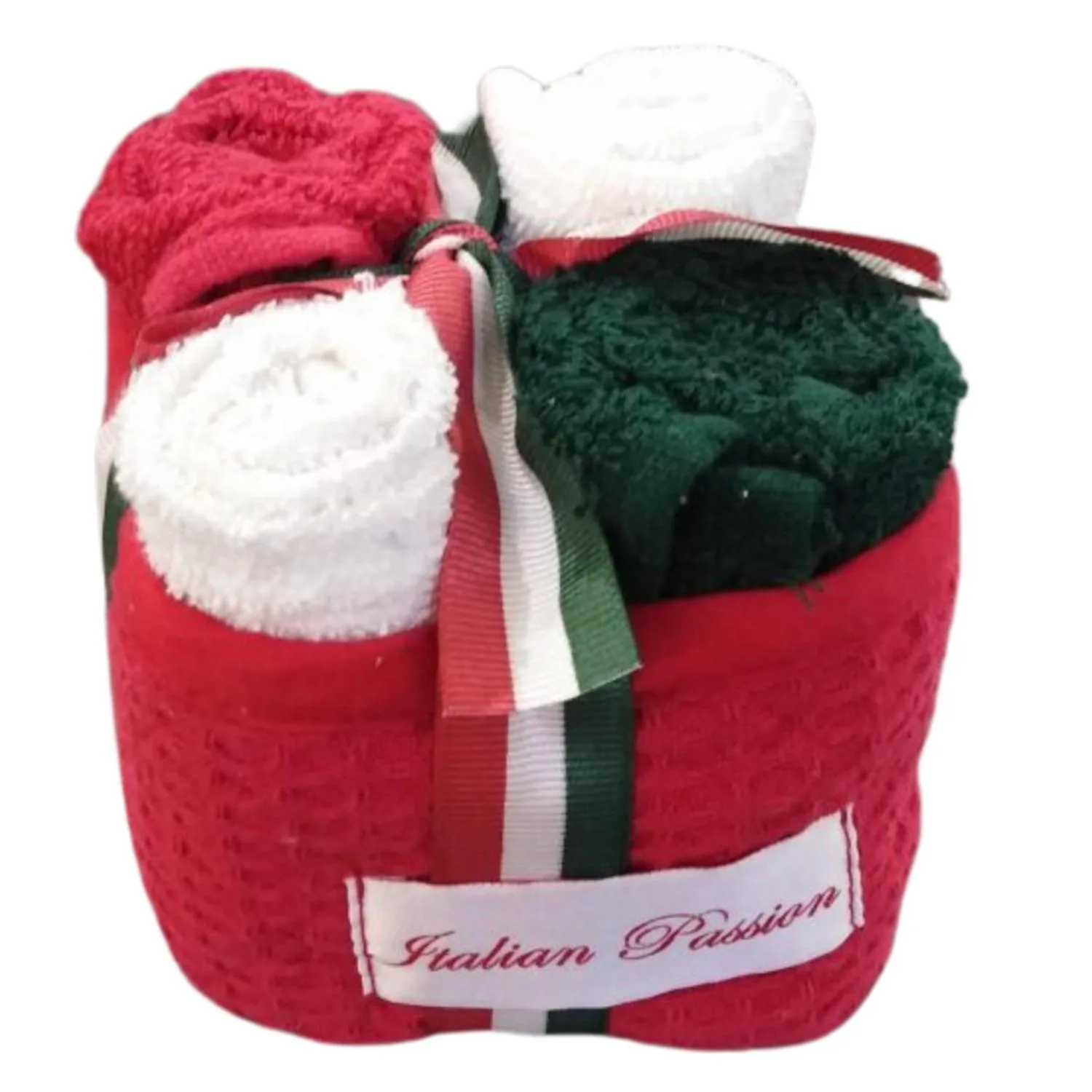 Cogal , Set Due 4 Lavette in cestino di spugna Bagno 30x30 cm