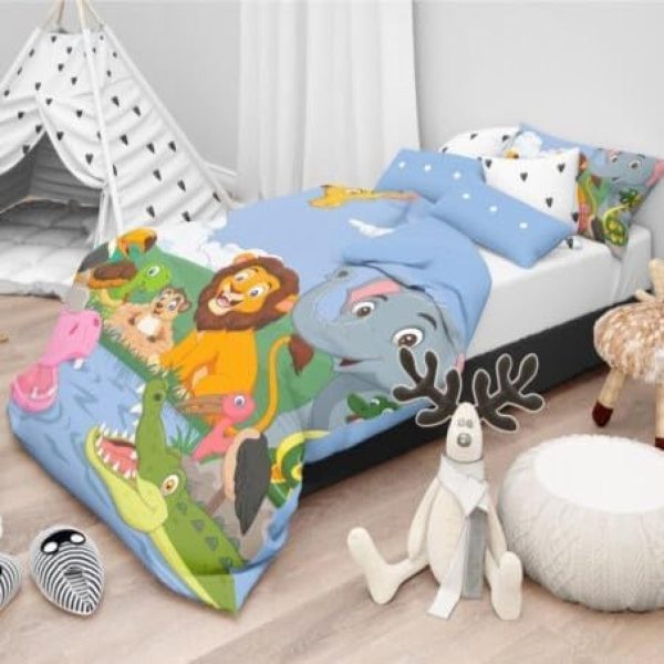 Daunex - Copripiumino per Lettino 100x135 cm in Cotone - Safari
