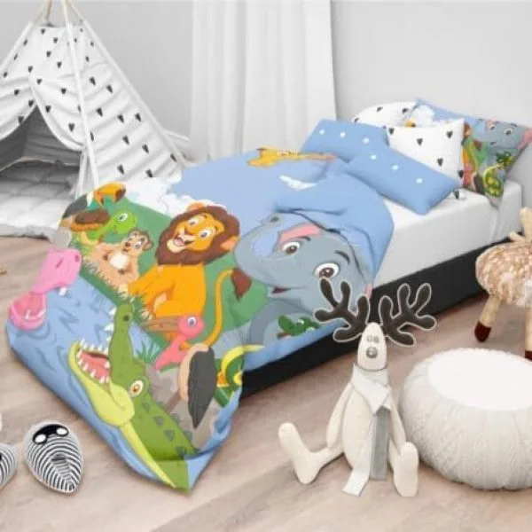 Daunex - Copripiumino per Lettino 100x135 cm in Cotone - Safari