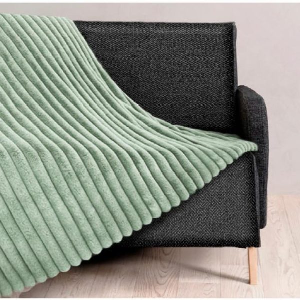 Daunex Plaid in Pile 130x160 cm Striped Salvia