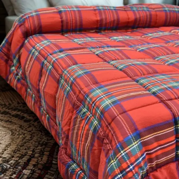 Daunex - Trapunta in Microfibra Matrimoniale Tartan - Rosso