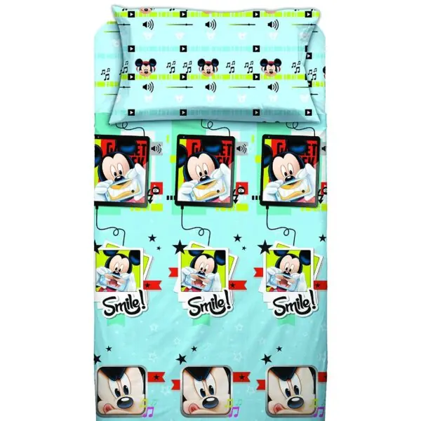 Disney Completo Lenzuola Mickey Mouse Topolino in Cotone Singolo R731