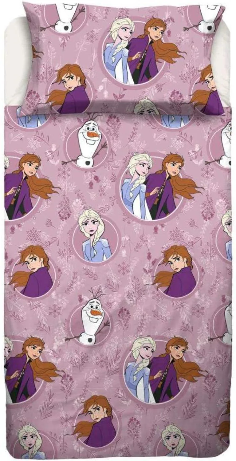 Disney Frozen Completo Lenzuola Singolo In Flanella di Puro Cotone