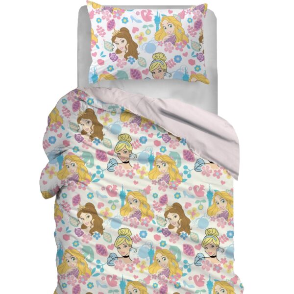Disney Parure Copripiumino Singolo Principesse in Cotone R927