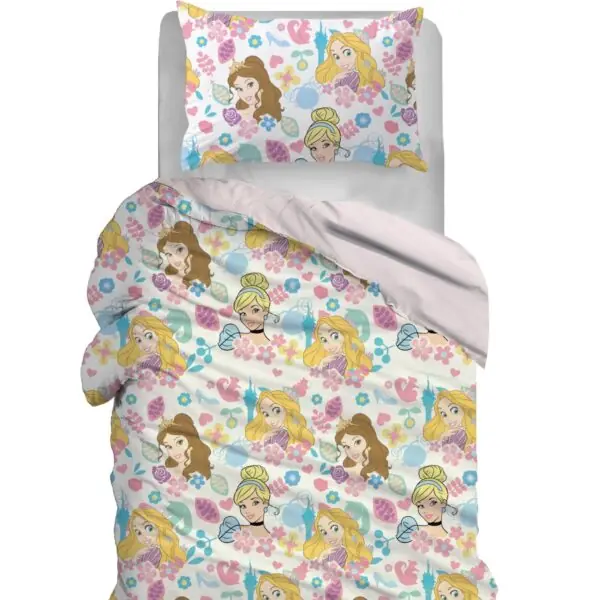 Disney Parure Copripiumino Singolo Principesse in Cotone R927