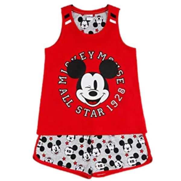 Disney Pigiama estivo Mickey Mouse 2 Pezzi Canotta e Pantaloncino Bambina