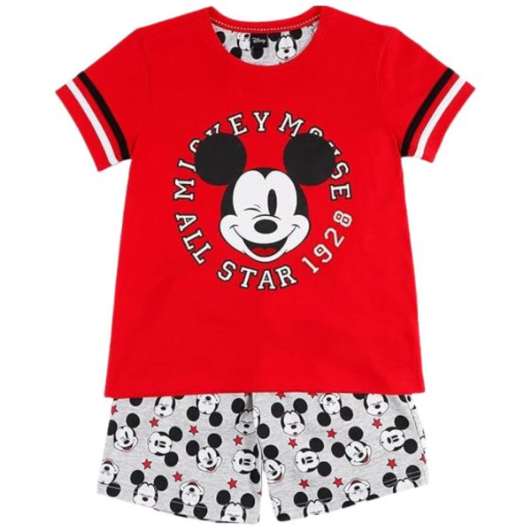Disney Pigiama estivo Mickey Mouse 2 Pezzi Maglia e Pantaloncino Bambino