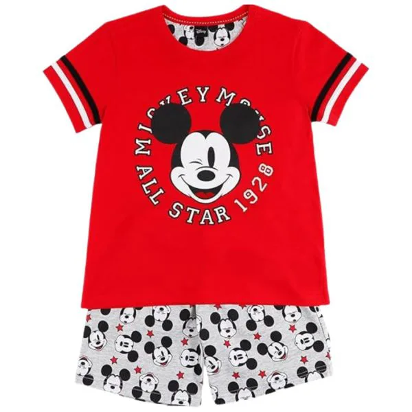 Disney Pigiama estivo Mickey Mouse 2 Pezzi Maglia e Pantaloncino Bambino