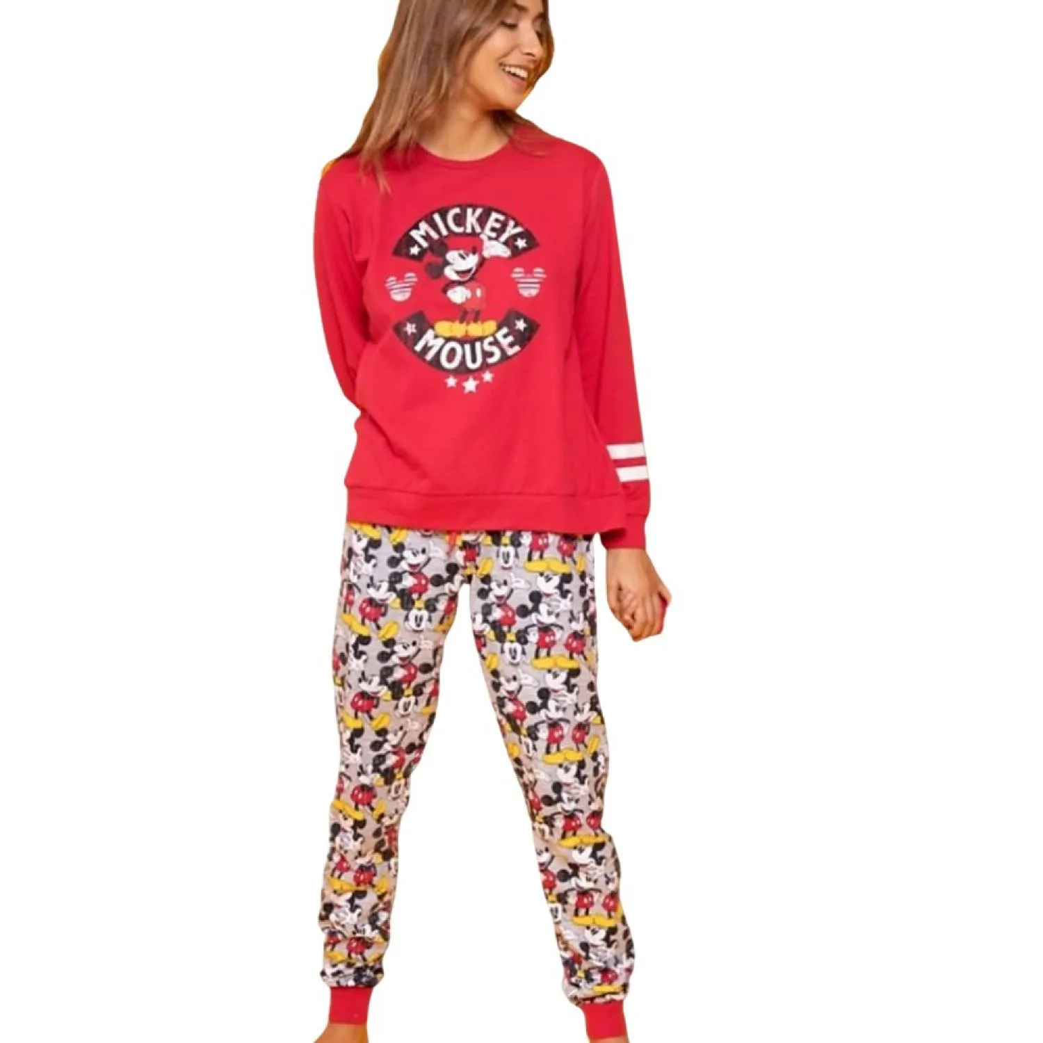 Disney Pigiama in caldo cotone Mickey Mouse 2 Pezzi Maglia e Pantalone Lunghi Bambina