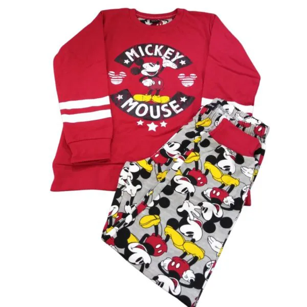 Disney Pigiama in caldo cotone Mickey Mouse 2 Pezzi Maglia e Pantalone Lunghi Bambino