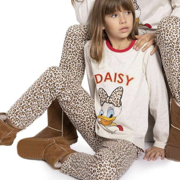 Disney Pigiama in cotone Daisy 2 Pezzi Maglia e Pantalone Lunghi Bambina