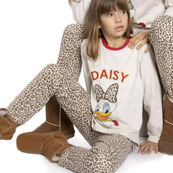 Disney Pigiama in cotone Daisy 2 Pezzi Maglia e Pantalone Lunghi Bambina