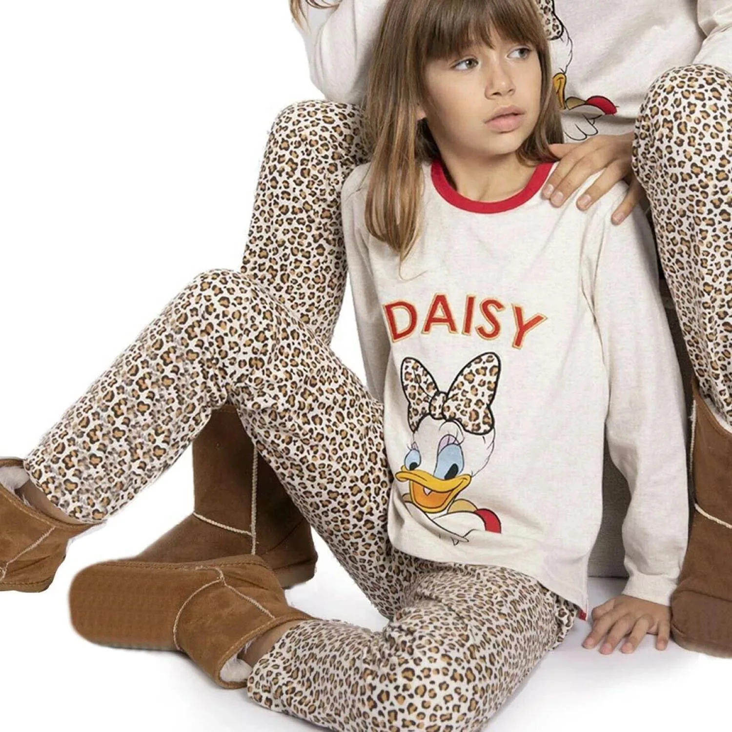Disney Pigiama in cotone Daisy 2 Pezzi Maglia e Pantalone Lunghi Bambina