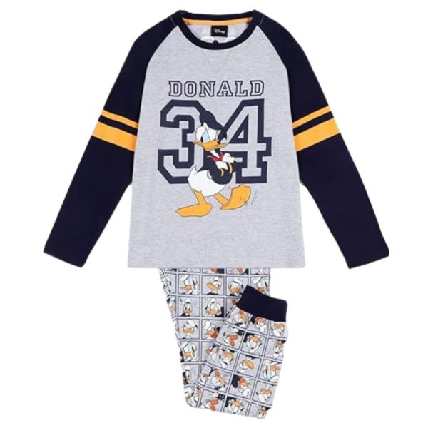 Disney Pigiama in cotone Donald 2 Pezzi Maglia e Pantalone Lunghi Bambino 4 anni