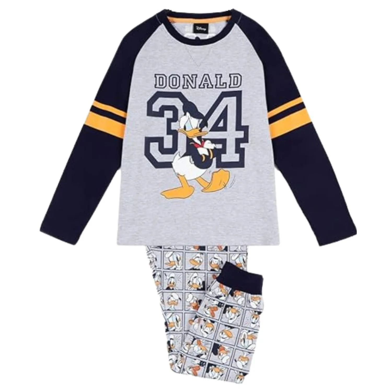 Disney Pigiama in cotone Donald 2 Pezzi Maglia e Pantalone Lunghi Bambino 4 anni