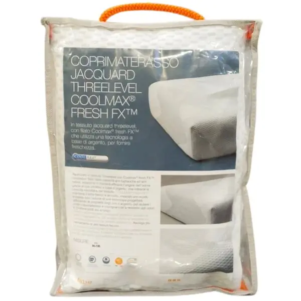 Fabe Coprimaterasso a Cappuccio con Angoli Coolmax Fresh FX Antibatterico 90x195 cm letto Singolo