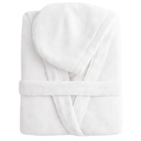 Happidea Accappatoio in Spugna con Cappuccio, Accappatoio Adulto Unisex in Morbida Spugna