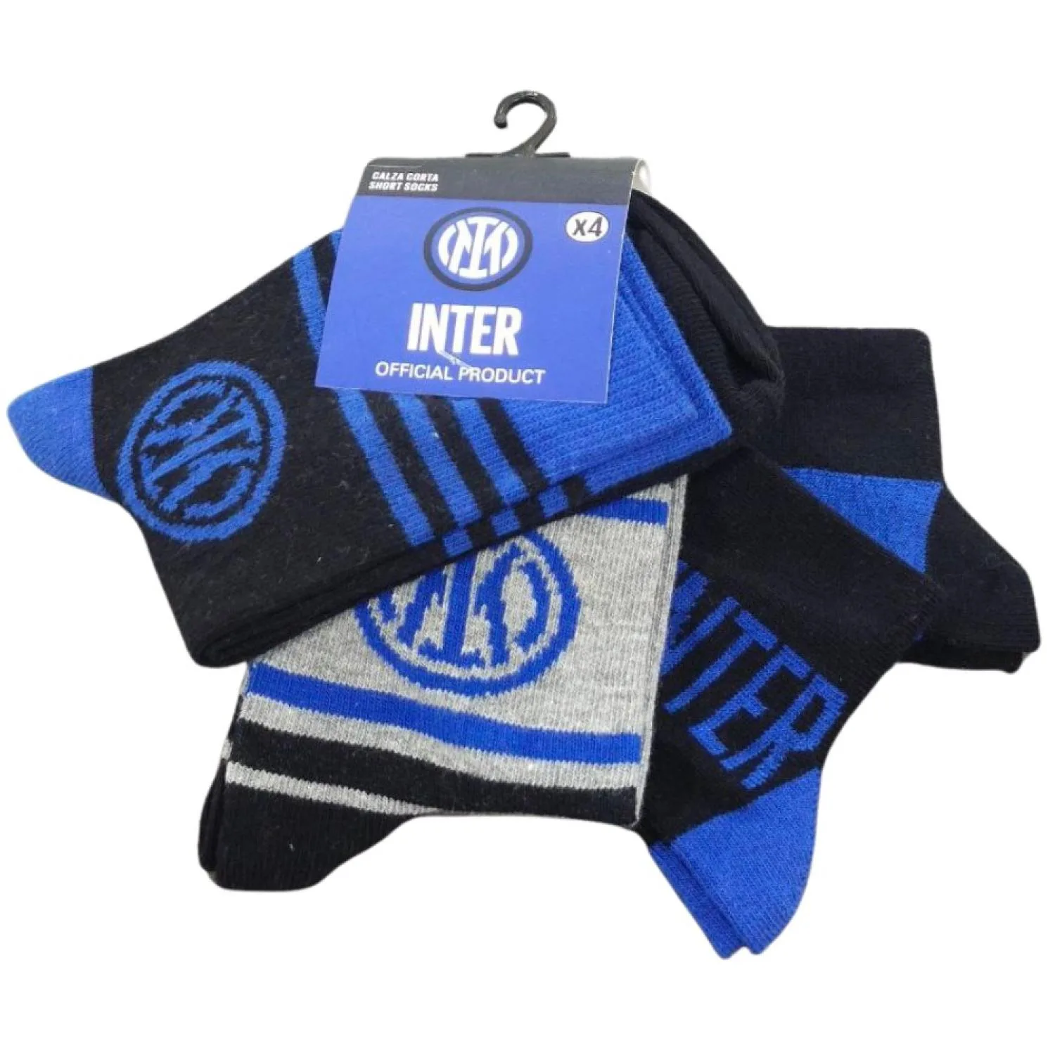 Inter Set 4 paia Calzini Corti Ragazzo Bambino Assortiti