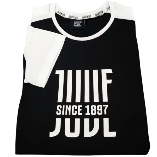 Juventus T-shirt in Cotone con scritta Nero