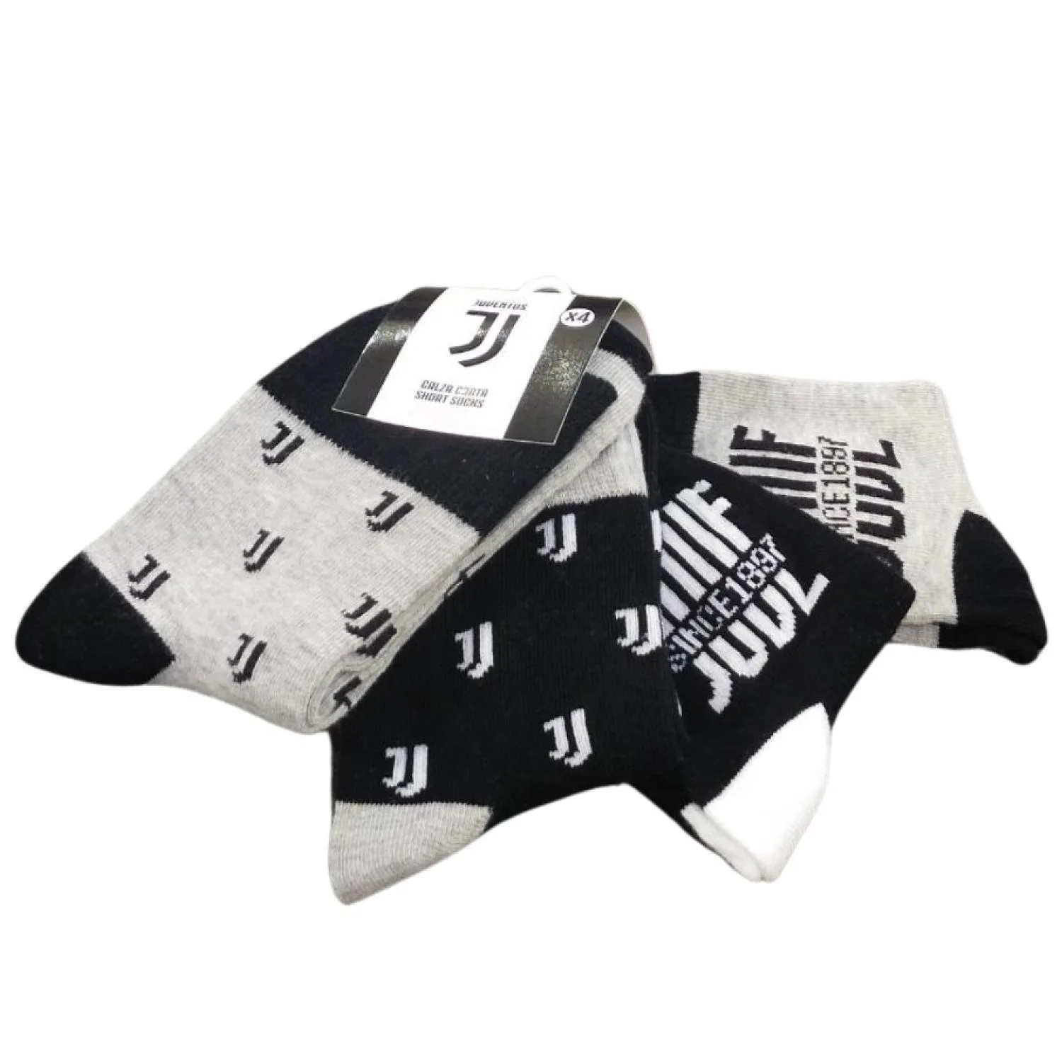 Juventus Set 4 paia Calzini Corti Ragazzo Bambino Assortiti