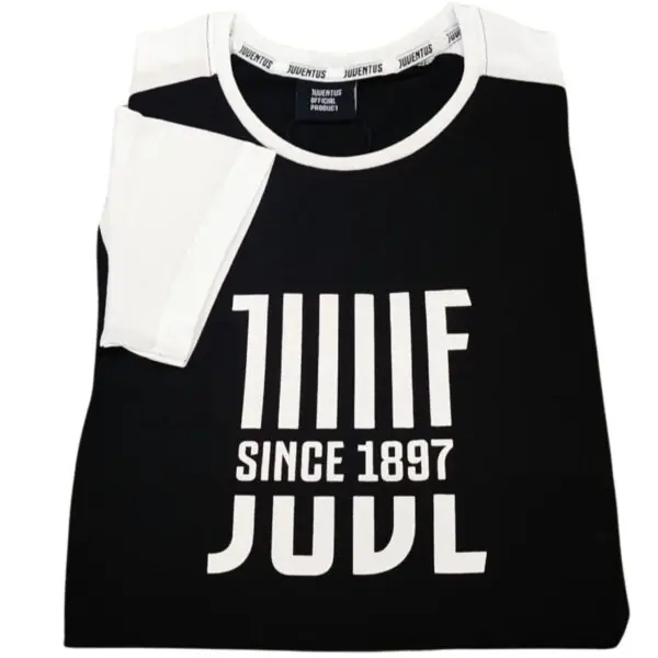Juventus T-shirt in Cotone con scritta Nero