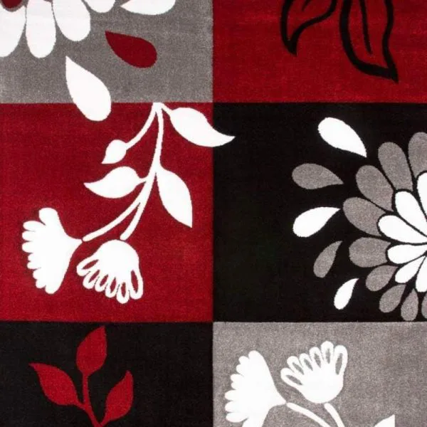 Lalee Tappeto arredo moderno salotto Lambada 200x290 cm 464 Nero Rosso