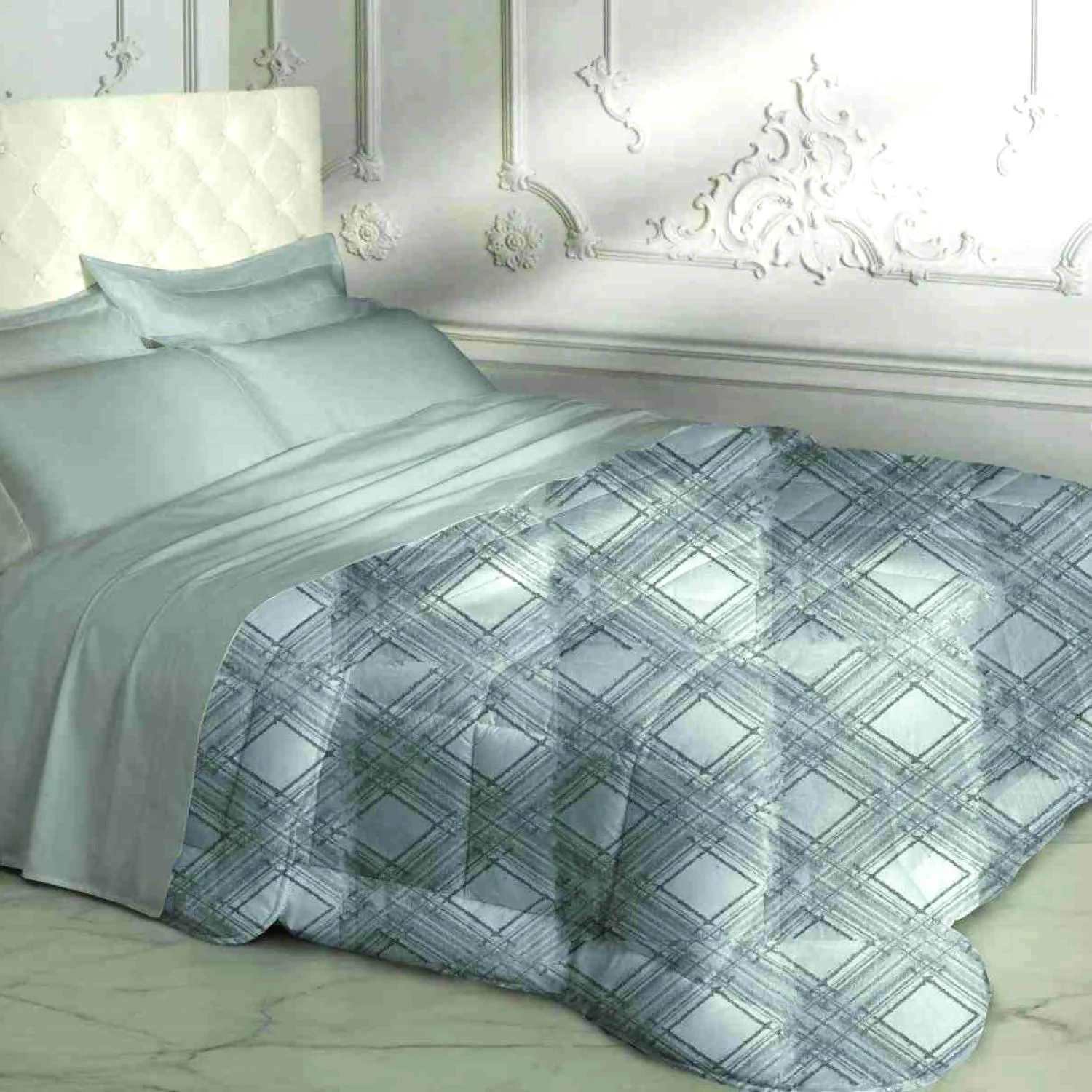 Laura Biagiotti Trapunta Matrimoniale Invernale Molto Calda Jacquard, Piumone Letto 260x270 cm