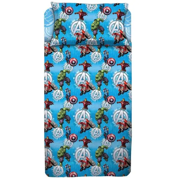 Marvel Completo Lenzuola Avengers in Cotone Piazza e Mezza R321