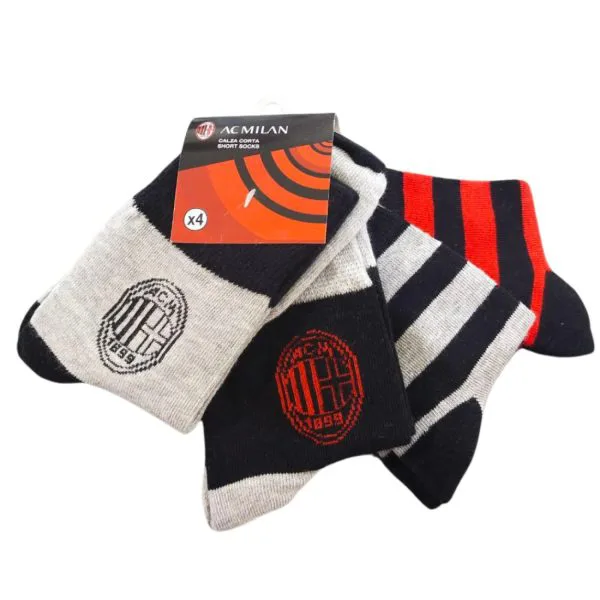Milan Set 4 paia Calzini Corti Ragazzo Bambino Assortiti