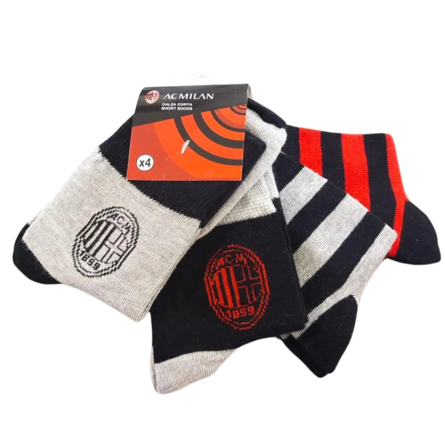 Milan Set 4 paia Calzini Corti Ragazzo Bambino Assortiti