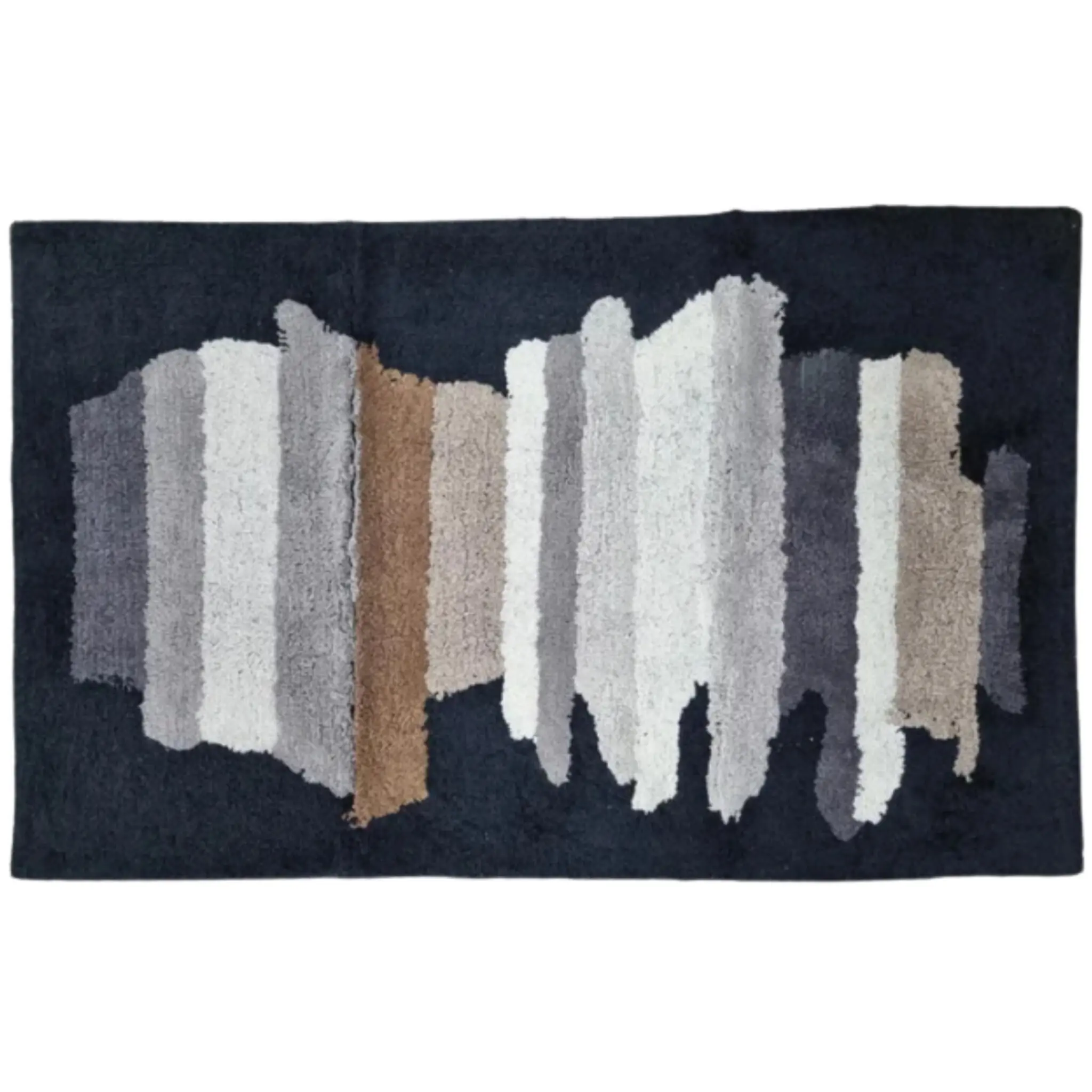 Mirabello Tappeto Bagno Carrara 70x110 cm in cotone John 003 Black