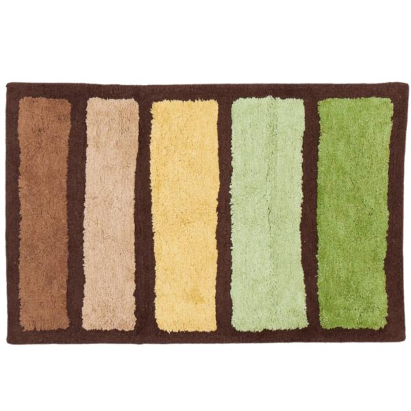 Mirabello Tappeto Bagno Carrara 70x140 cm in cotone Amorgos 002 Green