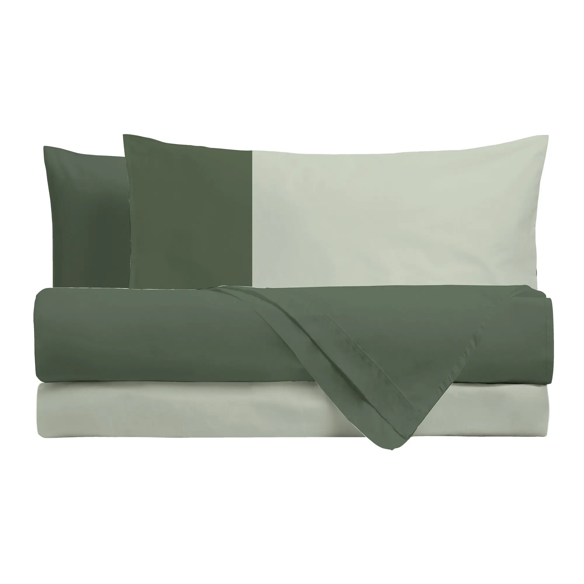 Perlarara Happidea Completo Letto Lenzuola singolo Piazza e Mezza Matrimoniale Bicolore
